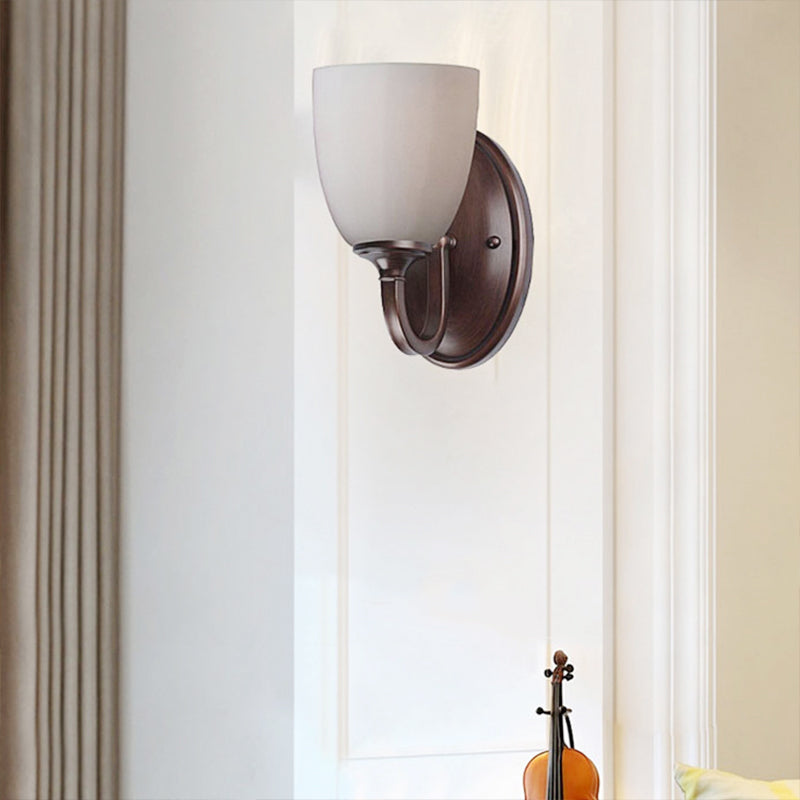 Vivolux | Witte Dome Wandlamp Retro Melkglas 1/2-Licht Woonkamer Wandlamp met Metalen Achterplaat