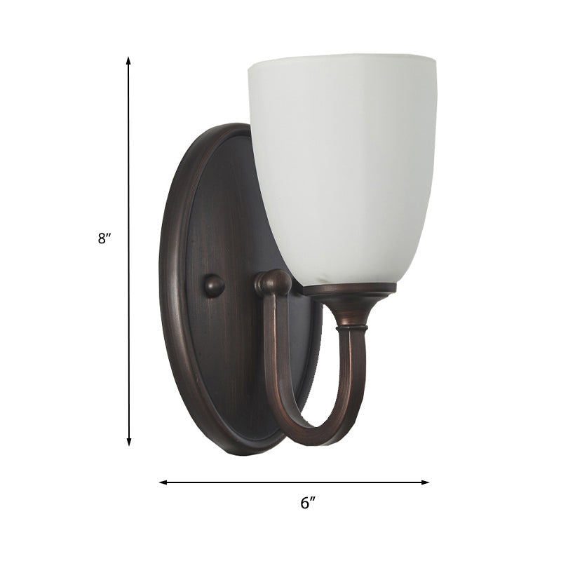 Vivolux | Witte Dome Wandlamp Retro Melkglas 1/2-Licht Woonkamer Wandlamp met Metalen Achterplaat