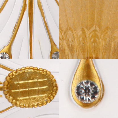 Vivolux | Blumen Nachttisch Wandlicht Leuchte Traditionell Weiß/Gelb Glas 1 Licht Wandleuchte mit Diamantakzent