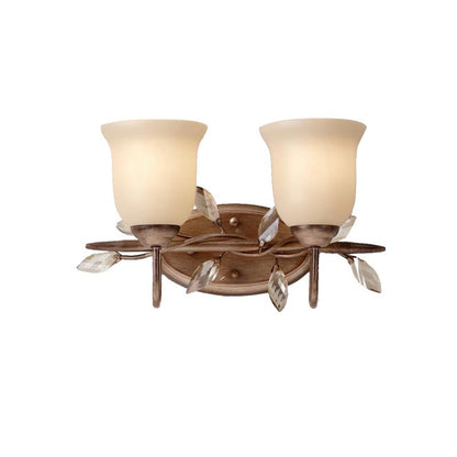 Vivolux | Frosted Glass Bell Shape Wandleuchte Traditionell 1/2/3 Lichter Schlafzimmer Wandmontierte Lampe mit Kaffee Rückplatte