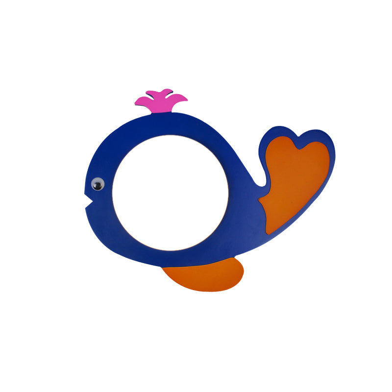 Vivolux | Blaue Neuheitsform Wandlampe Cartoon 1 Glühbirne Holz Wandleuchte mit Ball Milchglas-Schirm