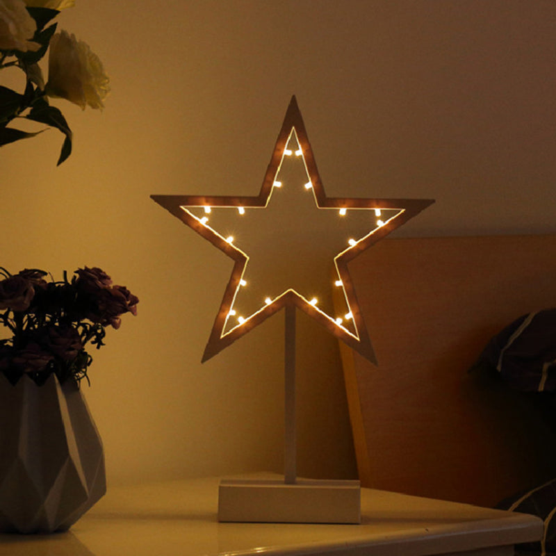 Vivolux | Kerstmodellering Batterij Nachtlamp Creatieve Eenvoudige Plastic Witte LED Tafellamp voor Kinderkamer