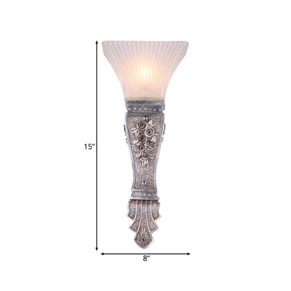 Vivolux | Geribbeld Glas Uitlopende Muurmontage Licht Rustieke Gang Wandlamp met Zilveren Basis