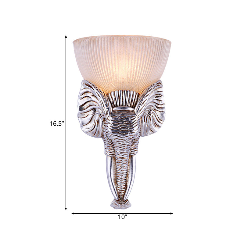 Vivolux | Silberner Elefant Wandleuchte Traditionelles Prisma Glas 1 Licht Flur Wandmontierte Leuchte