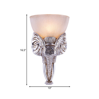 Vivolux | Silberner Elefant Wandleuchte Traditionelles Prisma Glas 1 Licht Flur Wandmontierte Leuchte
