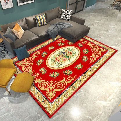 Vivolux | Retro Wohnzimmer Teppich Mehrfarbige Blumen Gedruckter Bereich Teppich Polypropylen Rutschfeste Rücken Haustierfreundlicher Teppich