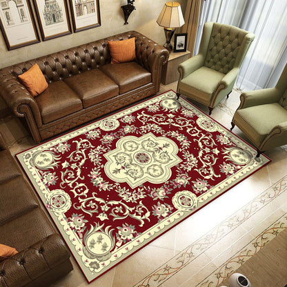 Vivolux | Retro Wohnzimmer Teppich Mehrfarbige Blumen Gedruckter Bereich Teppich Polypropylen Rutschfeste Rücken Haustierfreundlicher Teppich