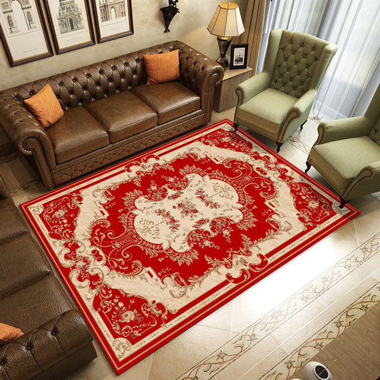 Vivolux | Retro Wohnzimmer Teppich Mehrfarbige Blumen Gedruckter Bereich Teppich Polypropylen Rutschfeste Rücken Haustierfreundlicher Teppich