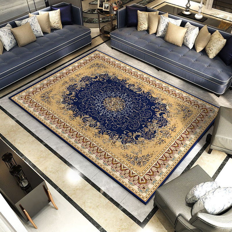 Vivolux | Retro Wohnzimmer Teppich Mehrfarbige Blumen Gedruckter Bereich Teppich Polypropylen Rutschfeste Rücken Haustierfreundlicher Teppich