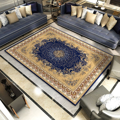 Vivolux | Retro Wohnzimmer Teppich Mehrfarbige Blumen Gedruckter Bereich Teppich Polypropylen Rutschfeste Rücken Haustierfreundlicher Teppich