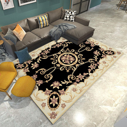 Vivolux | Retro Wohnzimmer Teppich Mehrfarbige Blumen Gedruckter Bereich Teppich Polypropylen Rutschfeste Rücken Haustierfreundlicher Teppich