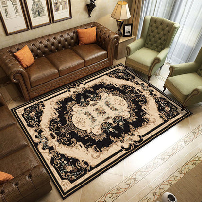 Vivolux | Retro Wohnzimmer Teppich Mehrfarbige Blumen Gedruckter Bereich Teppich Polypropylen Rutschfeste Rücken Haustierfreundlicher Teppich