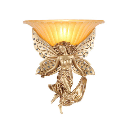 Vivolux | 1 Licht Wandlamp Licht Vintage Geflare Glas Wandlamp met Gouden Hars Spirit Basis