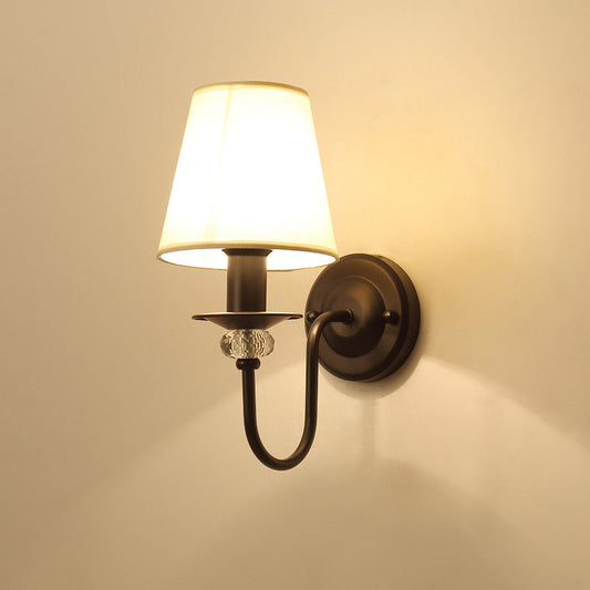 Vivolux | Schwarze konische Wandlampe Simplicity Stoff Wohnzimmer Wandbeleuchtung Fixture