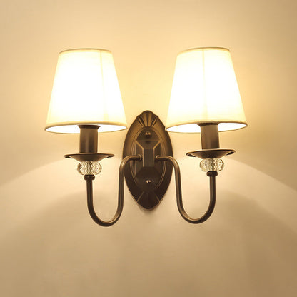 Vivolux | Schwarze konische Wandlampe Simplicity Stoff Wohnzimmer Wandbeleuchtung Fixture