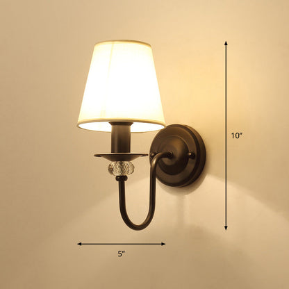 Vivolux | Schwarze konische Wandlampe Simplicity Stoff Wohnzimmer Wandbeleuchtung Fixture