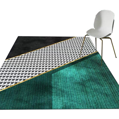 Vivolux | Nordic Geo Gedruckter Teppich Mehrfarbig Synthetik Teppich Pflegeleicht Maschinenwaschbar Innenraum Teppich für Salon
