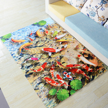 Vivolux | Nieuwigheid woonkamer tapijt meerkleurig bloemdruk indoor tapijt polyester antislip achterkant wasbaar gebied tapijt