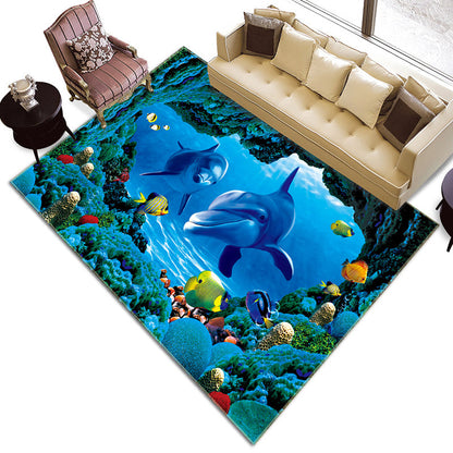 Vivolux | Nieuwigheid woonkamer tapijt meerkleurig bloemdruk indoor tapijt polyester antislip achterkant wasbaar gebied tapijt