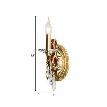 Vivolux | 1 Leichtmetall Wandleuchte Landhausstil Goldene Conen Schlafzimmer Wandleuchtenarmatur mit/ohne Schirm