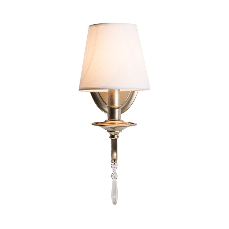 Vivolux | Getaperde Slaapkamer Wandlamp Fixture Rustiek Metaal en Stof 1/2 Licht Gouden Wandlamp