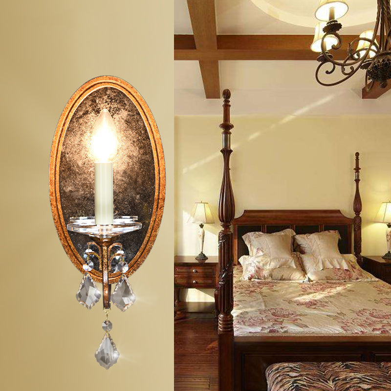 Vivolux | 1 Licht Open Glazen Wandlamp Landelijke Antieke Messing Metalen Wandarmatuur voor Slaapkamer