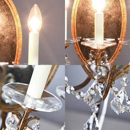 Vivolux | 1 Licht Open Glazen Wandlamp Landelijke Antieke Messing Metalen Wandarmatuur voor Slaapkamer