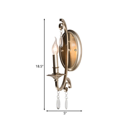 Vivolux | 1/2 Lichter Wandleuchte Beleuchtung Land Kurze Arm Metall Wandleuchte Lichtarmatur in Champagner mit Kristalldekoration