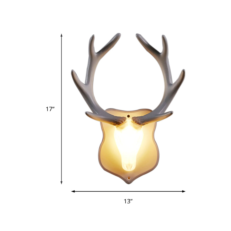 Vivolux | Hars Wit/Blauw Wandlamp Fixture Hert LED Rustieke Muurverlichting in Zwart/Wit voor Woonkamer