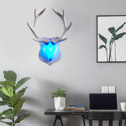 Vivolux | Hars Wit/Blauw Wandlamp Fixture Hert LED Rustieke Muurverlichting in Zwart/Wit voor Woonkamer
