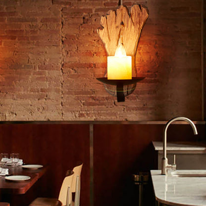 Vivolux | 1 Licht Wandlamp Verlichting Land Kaars Marmer Wandlamp Lichtarmatuur in Zwart met Voetafdruk Houten Achterplaat