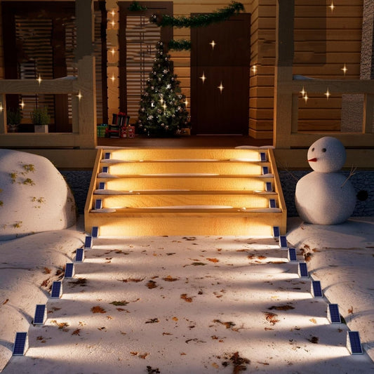 Vivolux | Wasserdichte Solar LED Treppenbeleuchtung - Außenbeleuchtung für Treppen, Wege und Terrassen