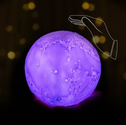 Vivolux | Kreative Mini Wiederaufladbare 3D Gedruckte Mond 1-Licht LED Tischlampe