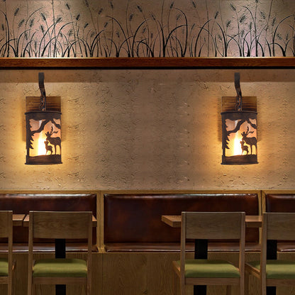 Vivolux | 1 Glühbirne Veranda Wandlampe Land Rustikale Wandleuchte mit zylindrischem Stoffschirm