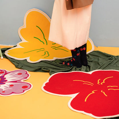 Vivolux | Neuheitenform Pflanzenteppich Mehrfarbig Fancies Teppich Polypropylen Rutschfeste Rückseite Fleckenresistenter Teppich für Raum