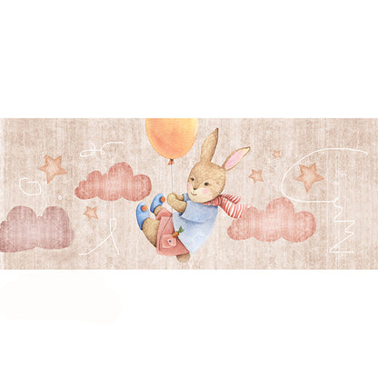 Vivolux | Funky Cartoon Print Tapijt Multi Gekleurd Katoenmix Binnen Tapijt Antislip Achterkant Machine Wasbaar Vloerkleed voor Slaapkamer