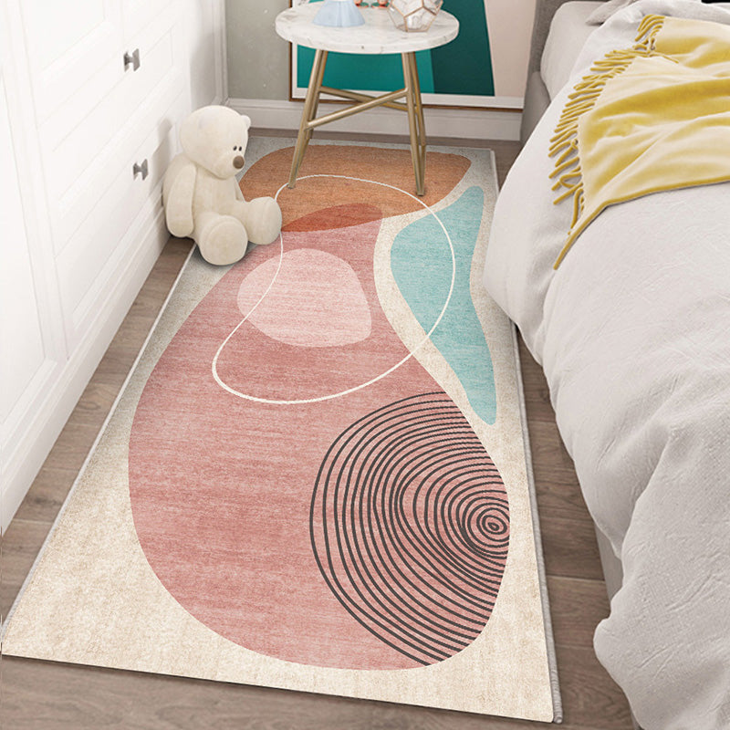 Vivolux | Westliches Schlafzimmer Teppich Mehrfarbiger Farbblock Innen Teppich Polyester Rutschfeste Unterseite Maschinenwaschbarer Teppich