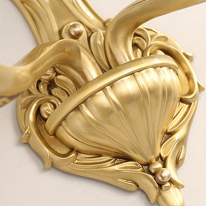 Vivolux | Kegelvormige ivoorkleurige glazen wandlamp vintage 1/2-bol slaapkamer wandverlichtingsarmatuur in goud