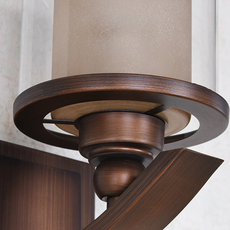 Vivolux | Dubbel-laags glazen bruine wandcilinder 1-lamps vintage wandlamp voor slaapkamer