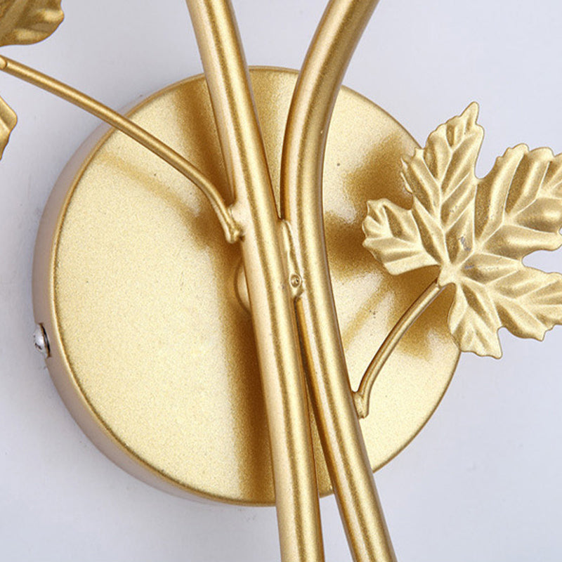 Vivolux | Frosted Glass Bowl Sconce Zeitgenössisch 1/2-Light Flur Wandmontage Leuchte mit blattförmiger Dekoration in Schwarz/Gold