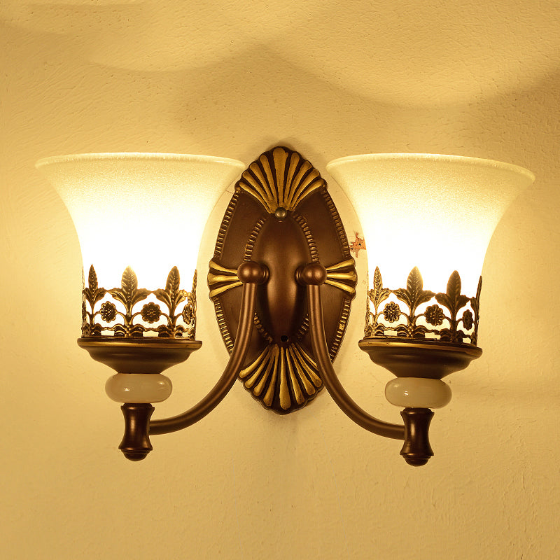 Vivolux | Flared Schlafzimmer Wandleuchte Rustikale Milchglas Wandmontierte Lampe