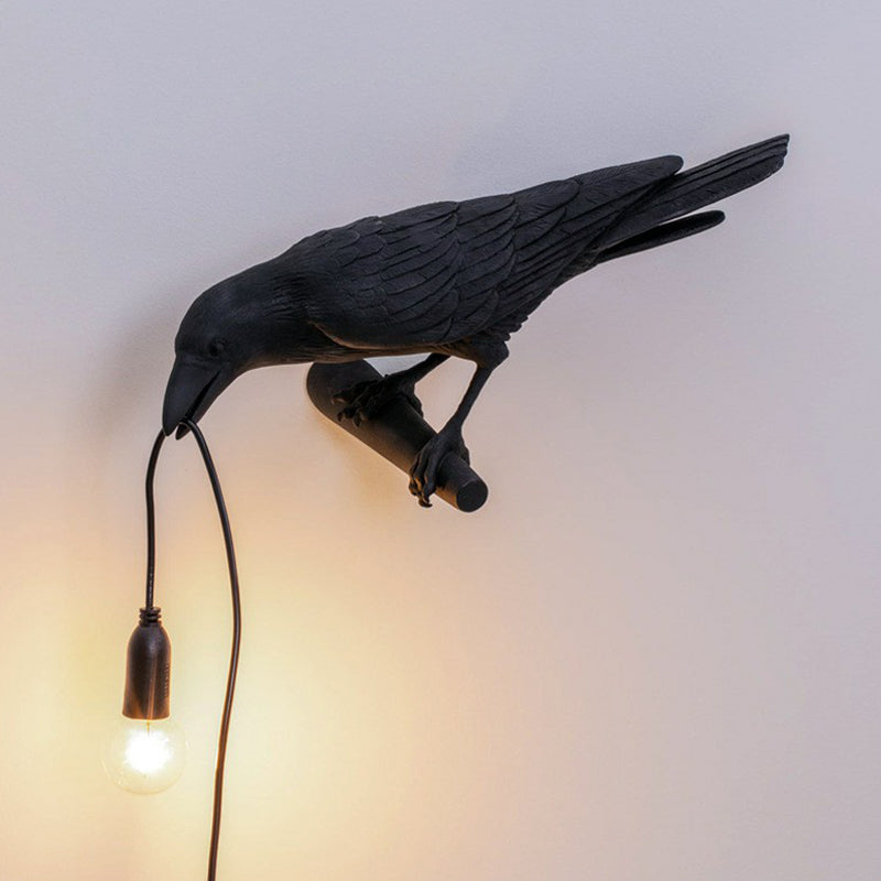 Vivolux | Rabenförmige Wandleuchte Lampe Künstlerisches Harz 1 Kopf Wandbeleuchtung Ideen mit freiliegendem Lampendesign