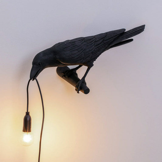 Vivolux | Rabenförmige Wandleuchte Lampe Künstlerisches Harz 1 Kopf Wandbeleuchtung Ideen mit freiliegendem Lampendesign