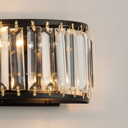 Vivolux | 2 Glühbirnen Prismen-Kristall-Wandleuchte Minimalistische halbmondförmige Wohnzimmer Wandmontierte Licht