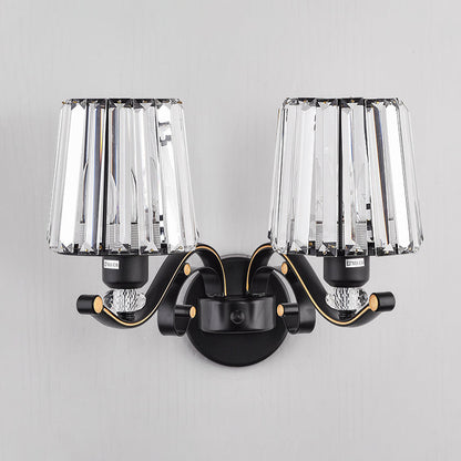 Vivolux | Wandlamp Moderne Woonkamer Wandmontage Lamp met Conische Kristallen Schaduw in Zwart