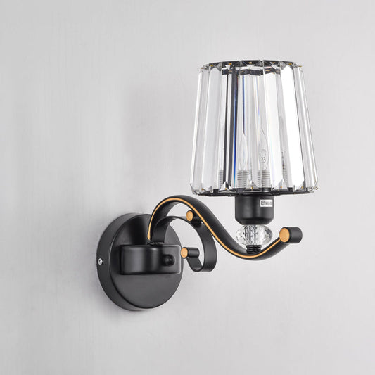 Vivolux | Wandlamp Moderne Woonkamer Wandmontage Lamp met Conische Kristallen Schaduw in Zwart