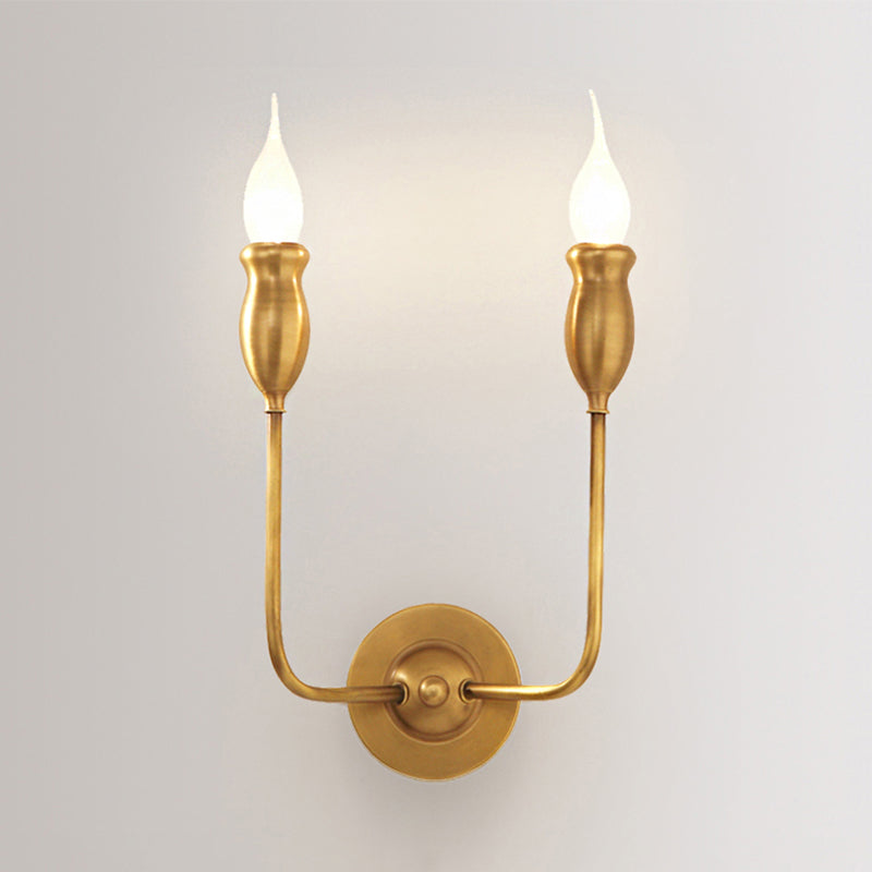 Vivolux | 1/2-Head Metall Wandlampe Vintage Stil Messing Kerze Esszimmer Wand Sconce Beleuchtung