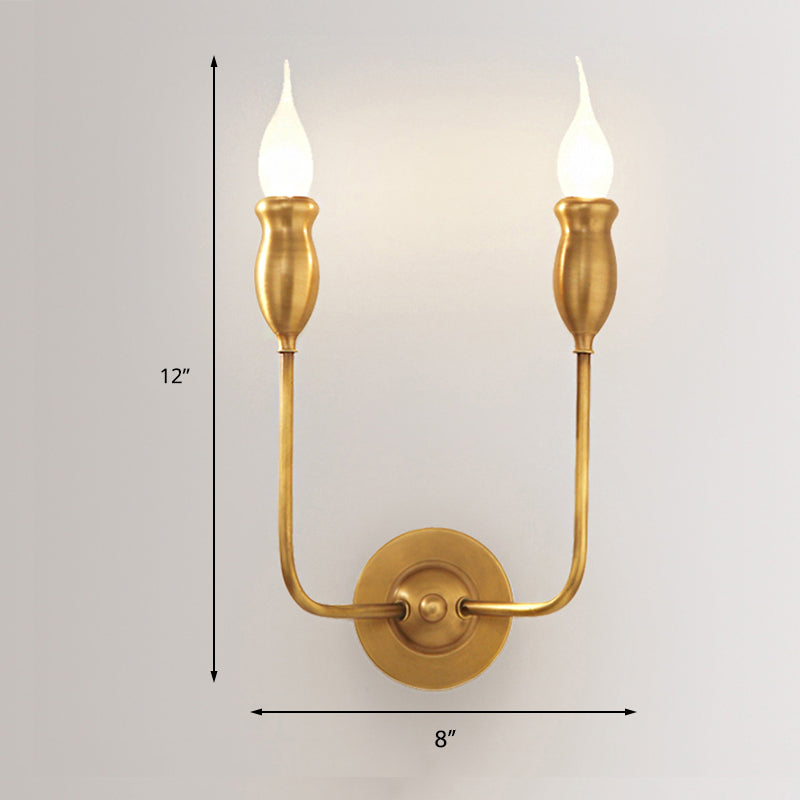 Vivolux | 1/2-Head Metall Wandlampe Vintage Stil Messing Kerze Esszimmer Wand Sconce Beleuchtung