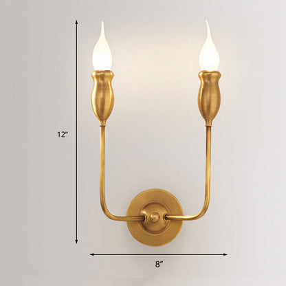 Vivolux | 1/2-Head Metall Wandlampe Vintage Stil Messing Kerze Esszimmer Wand Sconce Beleuchtung