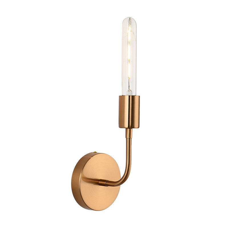 Vivolux | Metalen Gouden Wandlamp Open Gloeilamp 1/2-Licht Vintage Wandlicht Sconces met Ronde Achterplaat voor Porche